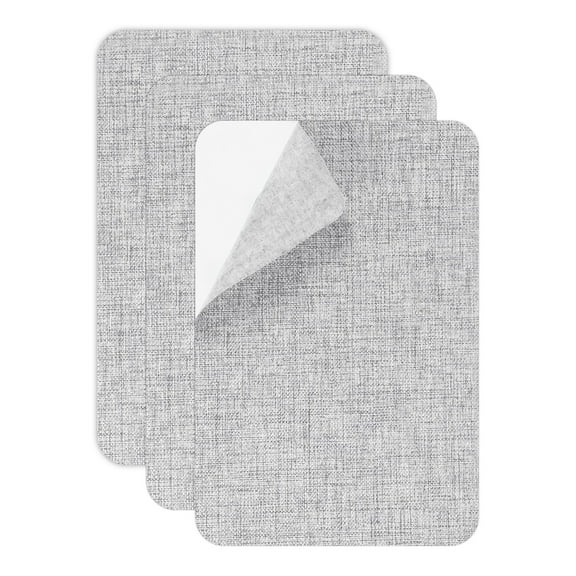 Uxcell Canvas Repair Patch, 3 Pcs 7.9 x 11 Inch Self-Adhesive Waterproof Linen Fabric Patch for Sofas Tote Bags Furniture Car Seats Canopy Tents Boat Covers, Light Gray