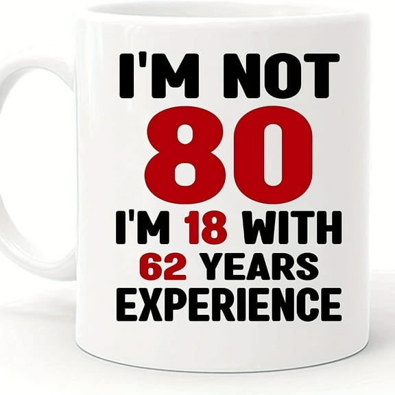 1pc 11oz Ceramic Coffee Cups 80th Birthday Gifts For Women Men, 80 Year Old Birthday Gifts For Women Men, 1943 Birthday Gifts For Women Men, Gifts For 80 Year Old Woman Birthday, 80 Birthday Gifts For