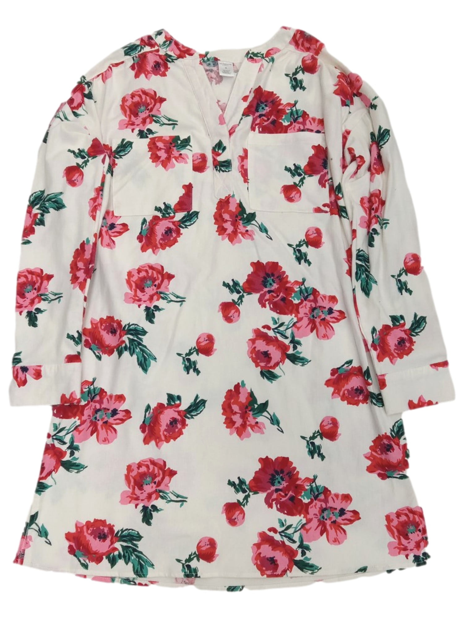 Liz Claiborne Womens Ivory Pink Floral Rose Flannel Nightgown Night Gown  X-Large - Walmart.com