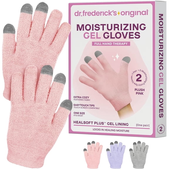 Dr. Frederick’s Original Moisturizing Gel Gloves, Mango Butter, Shea Butter, Jojoba, & Coconut Oil - Plush Pink