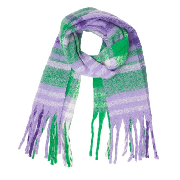 PMUYBHF Female 1920S Shawl Thermal Scarf for Women Fall Winter Scarf Classic Tassel Plaid Scarf Warm Soft Large Blanket Wrap Shawl Scarves 1 Pack Warm Scarf Purple XL