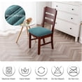 thumbnail image 7 of Joqmia Waterproof Seat Covers for Dining Room Chairs, Stretch Chair Covers Removable Washable Dinning Room Kitchen Chair Seat Cushion Slipcovers (Leaves-Peacock Blue, 4 PCS), 7 of 7