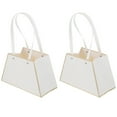 thumbnail image 6 of Worgeous 2Pcs Catering Industry White Trapezoidal Flower Pouches for Floral Packaging Simple .6X8.3X0.8in, 6 of 8