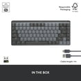 thumbnail image 4 of Logitech MX Mechanical Mini Wireless Illuminated Keyboard, Linear Switches, Backlit, Bluetooth, USB-C, macOS, Windows, Linux, iOS, Android, Graphite, 4 of 12