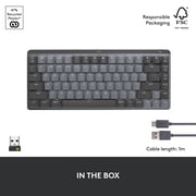 Logitech MX Mechanical Mini Wireless Illuminated Keyboard, Tactile Quiet Switches, Backlit, Bluetooth, USB-C, macOS, Windows, Linux, iOS, Android, Graphite