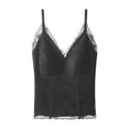 thumbnail image 2 of SwiftWear V Neck Camisole Lace Bralette for Women Spaghetti Strap Push-Up Support Tube Slim Crop Tank Top, 2 of 5