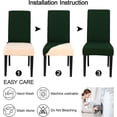 thumbnail image 6 of Chair Covers for Dining Chairs, High Stretch Removable Washable Chair Protector Cover Set of 6, Chair Slipcovers for Dining Room, Kitchen,Home Party,Wedding Ceremony(Hunter Green, 6PC), 6 of 6