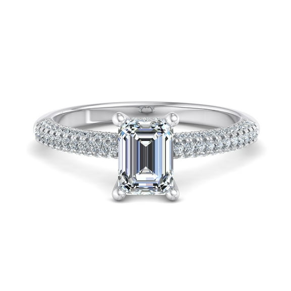 Alor Jewel 1.6 Ct Emerald Cut Solitaire Diamond Ring for Women's - Lab Created Diamond Ring for Wife - 14K White Gold Over Ring - Elegant Engagement Proposal Ring - Perfect Diamond Gifts