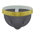 thumbnail image 2 of Sunvit-Panties Mens Polyester Briefs - Gold Waistband, Dark Gray Size L - Comfortable Breathable, Wide Waistband Classic Triangular Cut for Everyday Wear, 2 of 2