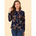 thumbnail image 2 of INSPIRE CHIC Women's Ruffle Collar Long Sleeve Button Down Floral Shirt, 2 of 6