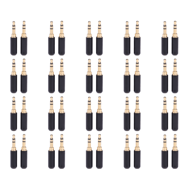 Jack de 3,5 mm para auriculares, conector de audio de 3 polos, conectores estéreo DIY, 2 uds.