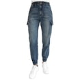 thumbnail image 1 of MADDEN GIRL Jeans Cargo Jogger Fit pour Femmes, Bleu, TG, 1 of 1