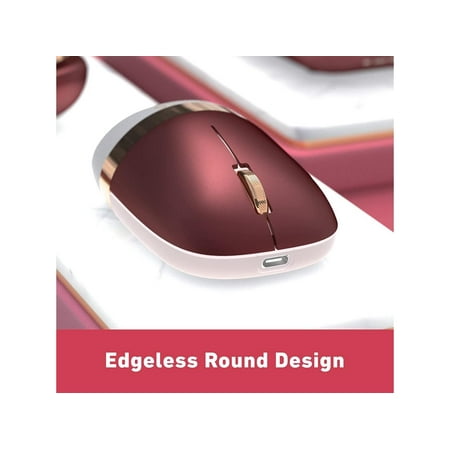 AZIO - IZO Lightweight Wireless Optical Compact Ambidextrous Mouse - Wireless - Baroque Rose