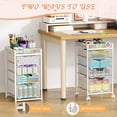 thumbnail image 5 of Rolling Utility Cart with 4 Drawers, Craft Organizer and Storage Carts with DIY Divider, Lockable Wheels Storage Organizer for Art Supplies, Store for Brushes & Paints & Artifacts, White, 5 of 16