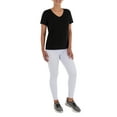 thumbnail image 5 of Time and Tru Women's Pima Cotton Blend V Neck Tee, 2-Pack, Sizes XS-XXXL, 5 of 6
