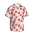 thumbnail image 2 of Uemuo Floral Strawberr Printed Regular Fit Short Sleeve Casual Hawaiian Shirt for Men,Aloha shirt,Tropical shirt,Floral print shirt,Vacation Beach shirt-3X-Large, 2 of 9