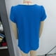 thumbnail image 2 of Blusa azul rey de verano para mujer, mangas cortas con pétalos, pliegues en el busto, detalle hueco, color liso, estilo informal, 2 of 3