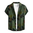 thumbnail image 1 of Camisas Y s Camisas de un solo pecho de primavera y verano para hombre, camisa informal de manga corta con solapa para playa y vacaciones al libre (Green, XXL), 1 of 7