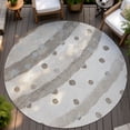 thumbnail image 6 of Addison Rugs Chantille Indoor/Outdoor Transitional Stripes Ivory Machine Washable Round Rug, 8' x 8', 6 of 7