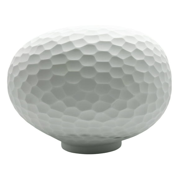 Bergamo Art 14" Decorative Handmade White Round Patterned Glass Vase