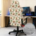 thumbnail image 3 of SCRAWLGOD American Tribal Cactus Highland Cow Beige Print Gaming Chair Slipcover Set of 4, Desk Chair Cover with Armrest Cover Stretchable Computer Reclining Chair Cover with Elastic Bottom, 3 of 7