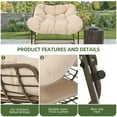 thumbnail image 5 of Uforic Outdoor Patio Papasan Rocking Chair with Thick Cushion,Oversized Rocking Chair - Beige, 5 of 9