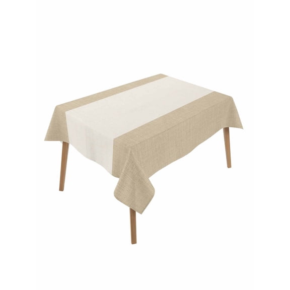 Rustic Vintage Table Cloth, Farmhouse Countryside Linen Texture Waterproof Tablecloth for Rectangle Tables, Reusable Washable Fabric Table Cover for Restaurant Kitchen Dining Tables 52"x70"