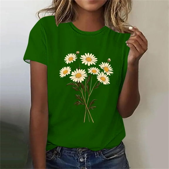 ATENAR T Shirts for Women Breathable Shirts Fashion Casual Tops Green 3XL