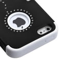 thumbnail image 4 of MYBAT Diamond Sunflower Rubberrized Black/Solid White TUFF Hybrid Phone Protector Cover ( with Package ) for APPLE iPhone 5, 4 of 4
