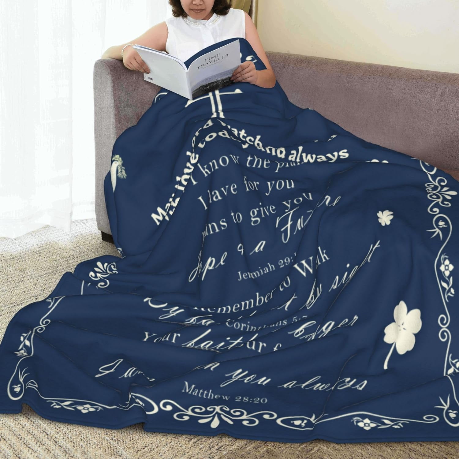 Christian Gifts: Inspirational Spiritual Scriptures, Catholic Bible Verse Blessed Blanket Prayer Praying Faith Men Woman Birthday Gifts