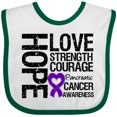 thumbnail image 3 of Inktastic Pancreatic Cancer Hope Love Strength Boys or Girls Baby Bib, 3 of 4