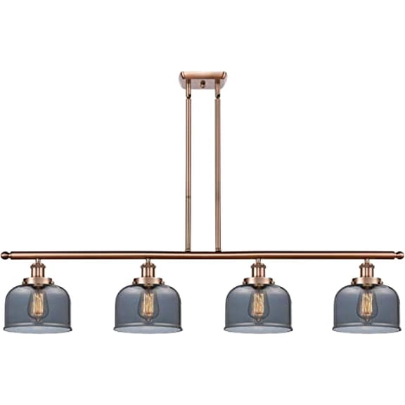 Innovations 916-4I-AC-G73-LED Large Bell 3 Light Island Light part of the Ballston Collection, Antique Copper