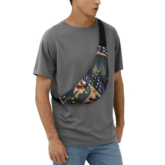 Easygdp North American Bald Eagle1 Fanny Pack for Men Women,Fashion Waist Packs,Travel Hiking Chest Bag Daypack