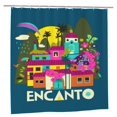 thumbnail image 2 of Cortina de ducha Encanto, cortina de ducha decorativa impermeable y lavable para baño, juego de decoración de accesorios de baño con 12 ganchos de plástico de 72 x 72 pulgadas, 2 of 8