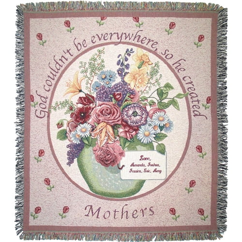 Personalized Mother's 50" x 60" Tapestry Throw, Floral