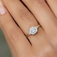 thumbnail image 4 of Gem Stone King Solid 10K 2-Tone Yellow and White Gold Moissanite and White Lab Grown Diamond Engagement Ring for Women | 1.79 Cttw | Cushion 7MM (Size 7), 4 of 6