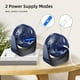 thumbnail image 4 of Ventilador de escritorio, mini ventilador USB silencioso con batería, 3 velocidades, pequeño ventilador de mesa silencioso, recargable, rotación de 360°, ventilador de refrigeración portátil (azul), 4 of 4