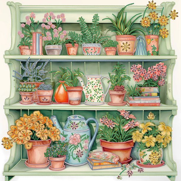 Pintura de diamante 5D DIY, taladro parcial con forma especial, decoración de pared de jardín, 50x50cm