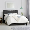 thumbnail image 1 of CorLiving Rosewell Dark Grey Upholstered Adult Full Size Bed Frame with Vertical Channel-Tufted Headboard, 1 of 10