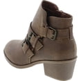 thumbnail image 3 of Forever Link Eury-4 Women's Fashion Round Toe Buckles Zipper Low Heel Ankle Booties Shoes, 3 of 7