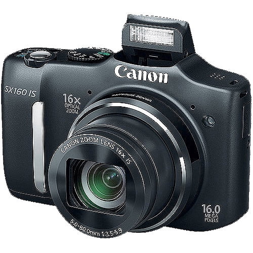 Canon Black PowerShot SX160 IS 16MP 16x Optical Zoom Digital Camera ...