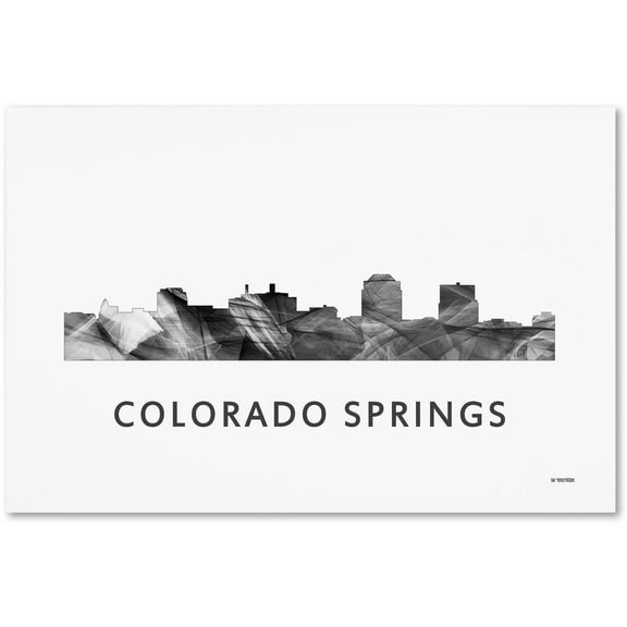 Trademark Fine Art 'Colorado Springs CO Skyline WB-BW' Canvas Art by Marlene Watson