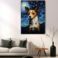 thumbnail image 5 of Thuan Portuguese Podengo Pequeno Dog Art Van Gogh-Inspired - Contemporary Abstract Modern Dog Wall Decor - Dog Painting Canvas Canvas Print 11x17 inches Unframed, 5 of 6