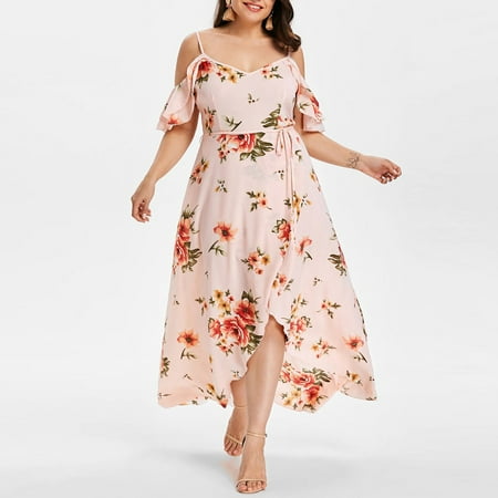 SMihono Summer Dress for Women Plus Size Plus Size Women Casual