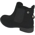 thumbnail image 3 of Top Moda LA-5 Women's Pull-On Block Heel Slip-On Elastic Panel Chelsea Ankle Boots BLACK 7.5, 3 of 3