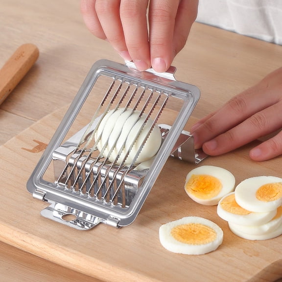 TAILTOSS 1Pack Egg Slicer Stainless Steel for Egg Cutting Kitchen Tool Silver 5.7X3.5X1.6In