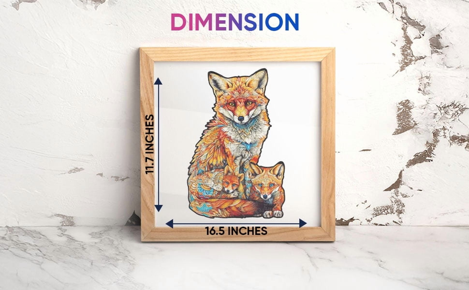 Nestologi Fox with Pup Premium Wooden Jigsaw Puzzle for Adults - Large - 5 Hours to Complete