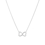 Mystigrey Infinity Hearts .925 Sterling Silver Plated Rhodium Necklace for Girls and Women