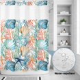thumbnail image 2 of No Hook Shower Curtain, Coastal Shower Curtains for Bathroom with See Through Top Window, Nautical Summer Beach Coral Starfish Shell Waterproof & Washable Bath Curtain Extra Long 72"x84", 2 of 9