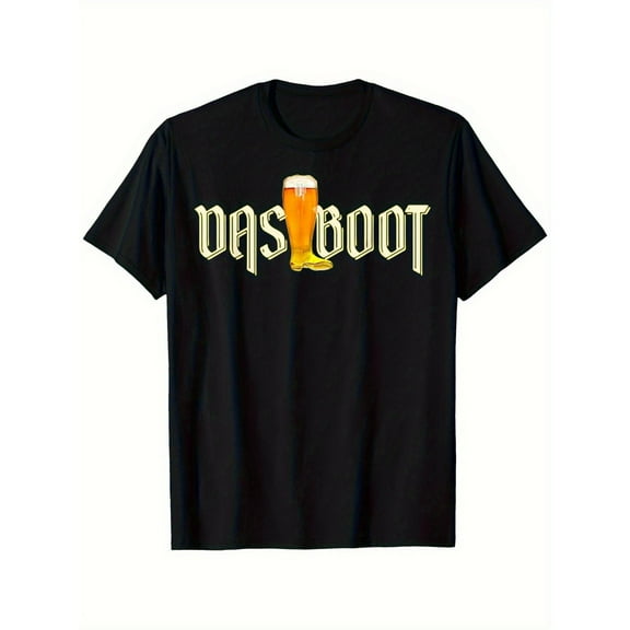 Das Boot Pattern Tee Top Black S-5XL German Beer Graphic 100%Cotton Oktoberfest Vintage Humorous Comfortable